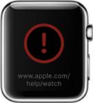 apple watch uitroepteken software